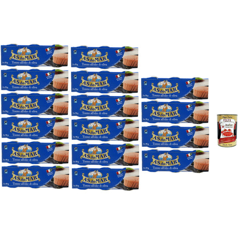 AS do Mar Tonno all'Olio di Oliva,Thunfisch in Olivenöl,ideal in jedem Rezept 16x 210g (3x70g) Dose Original italienisch inkl. Italian Gourmet Polpa di Pomodoro 400g Dose