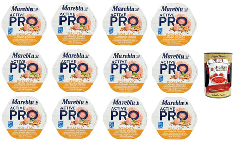 Mareblu Active Pro Insalata con Tonno e Quinoa Salat mit Thunfisch und Quinoa 12x220 g inkl. Italian Gourmet polpa 400g Original italienisch
