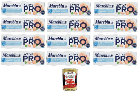 Mareblu Active Pro Tonno Al Naturale, Natural Thunfisch 12 Packungen 3x60g Original italienisch Feinkost