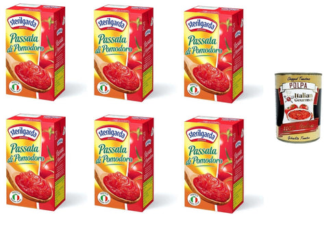 Italian Gourmet E.R. Tomatenmark Sterilgarda passata di pomodoro BRICK Tomatenpüree 6x1000gr + Italian Gourmet polpa 400g 8032804040014
