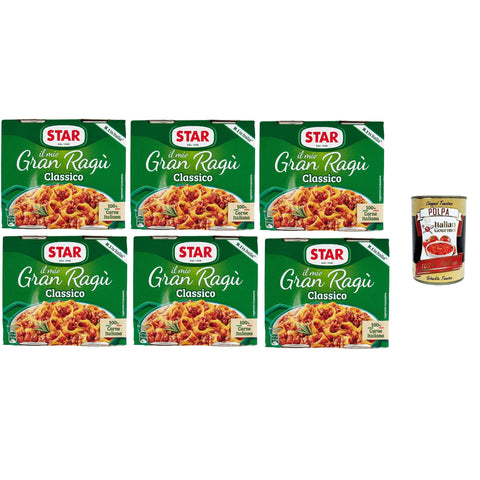 Star Il Mio Gran Ragù Star Classico, N.1 in Italien, tomatensauce 12x 180g sauce Tomatensuppe, Fleisch und Tomatensauce Original italienisch inkl. Italian Gourmet Polpa 400g