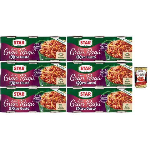 Star il mio Gran Ragù Extra Gusto mit 100% italienischem Fleisch, N.1 in Italien, 6x Packung mit 3 Dosen à 100g Original italienisch inkl. Italian Gourmet Polpa 400g