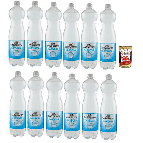 San Benedetto Gassosa, Erfrischendes italienisches Alkoholfreies Getränk, Tonic Wasser, PET 12x 1.5 Lt Einweg, erfrischend, lemonade soft drink inkl. Italian Gourmet polpa 400g Original italienisch
