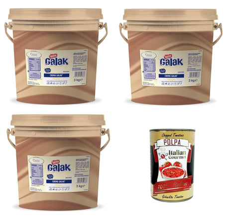 Nestle Nestlé Galak Professionale Crema al Cioccolato Bianco Professional Weiße Schokoladencreme - 3x3 kg Original italienisch inkl. Italian Gourmet Polpa 400g