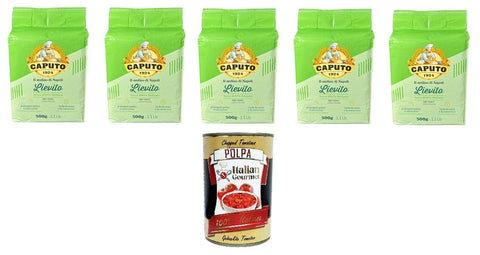 MULINO CAPUTO TROCKENHEFE 100 % ITALIENISCH 500 GR. 5x Original italienisch inkl. Italian Gourmet Polpa 400g