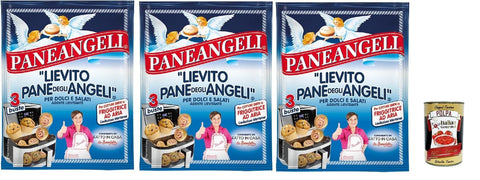 Italian Gourmet E.R. Trockenhefe Paneangeli Lievito Pane degli Angeli per friggitrici ad aria, Hefe zum kurzen Kochen in der Luftbrand, Sofortiges Sauerteig, Glutenfrei und vegan, 3x 39 g + Italian Gourmet polpa 400g 8032804040014