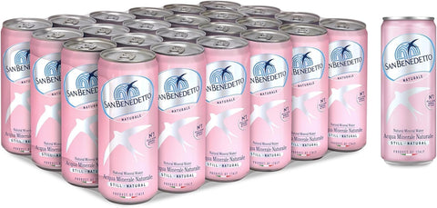 Italian Gourmet E.R. Wasser San Benedetto, Natürliches Mineralwasser in der Dose,Reines und erfrischendes Getränk, Elegantes Design, Solide und Praktische Form24x330 ml + Italian Gourmet polpa 400g 8032804040014