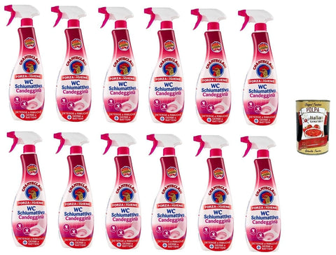 Italian Gourmet E.R. WC-Reiniger 12x CHANTECLAIR Schiumattiva Spray Wc Schäumendes Toilettenspray mit Bleichmittel 625 ml+ Italian Gourmet Polpa 400g 8015194526245