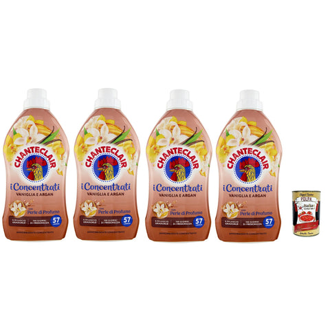 Chante Clair i Concentrati Ammorbidente Vaniglia E Argan, Weichspüler mit Vanille und Argan lang anhaltender 4x1140ml Original italienisch Haushalt