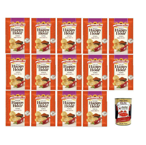 Panealba Happy Hour alla Paprika 50gr, Paprika-Crostini 14x 50g Original italienisch inkl. Italian Gourmet Polpa 400g