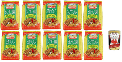 Italian Gourmet E.R. Weizen Divella Semola Rimacinata Hartweizenmehl für Pasta & Pizza 10x 1kg + Italian Gourmet polpa 400g 8032804040014