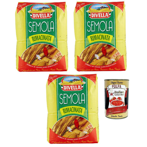 Divella Semola Rimacinata Hartweizenmehl für Pasta & Pizza 3x5kg Original italienisch