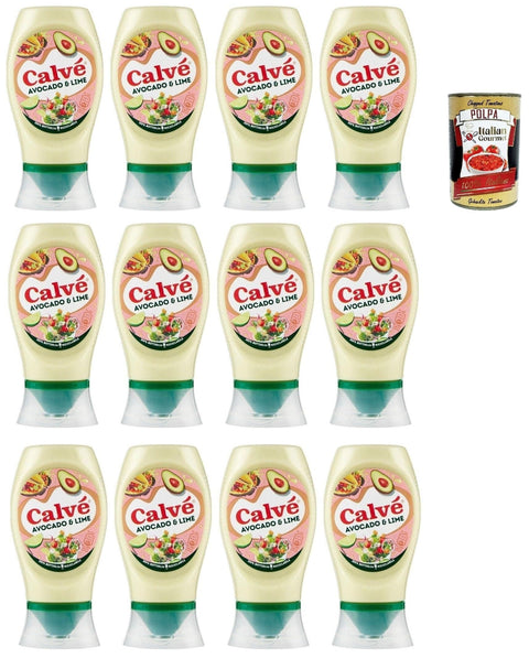 Calvè Salsa, Avocado - und Limettensauce, Würzsoße, Glutenfrei Würzsauce, 250ml Top Down 12x 250ml inkl. Italian Gourmet polpa 400g Original italienisch