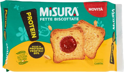 Misura Protein-Zwieback abmessen | Reich an Ballaststoffen und pflanzlichen Proteinen 3x 320gr Original italienisch inkl. Italian Gourmet Polpa 400g