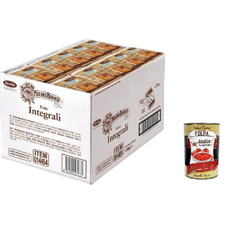 Mulino Bianco Fette Biscottate le Integrali Vollkorn - Zwieback - Packung mit 100 Stück ( ) 1700 g inkl. Italian Gourmet Polpa 400g Original italienisch