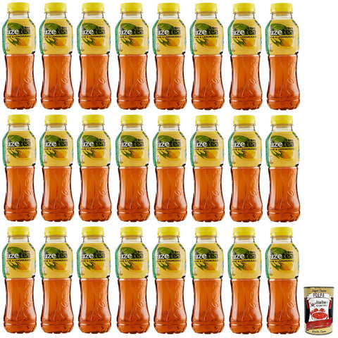 Fuze Tea Limone Eistee, Zitrone Schwarzer Tee mit einer Zitronengras Note,Erfrischungsgetränk,Alkoholfrei,Einweg PET Flasche 400 ml italienisch Original