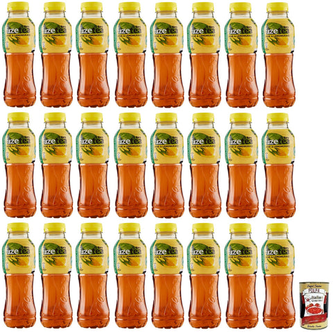 Fuze Tea Limone Eistee, Zitrone Schwarzer Tee mit einer Zitronengras Note,Erfrischungsgetränk,Alkoholfrei,Einweg PET Flasche 400 ml italienisch Original