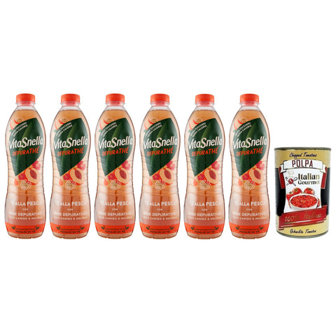 Vitasnella Depurathé Tè alla Pesca,Eistee mit Pfirsichen mit reinigenden Kräutern,Hagebutten und Zitronenmelisse,Ohne Zucker Einweg PET 1,25 Lt italienisch Original