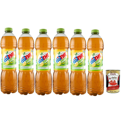 Estathe Thè Limone zero, Eistee The' Zitrone ohne Zucker PET Einweg 6x1,5l Original italienisch Getränk