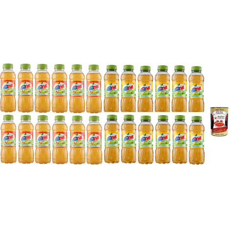 ESTATHE Thè Testtpaket zero 24x400 ml, Eistee The' Pfirsich und Zitrone ohne Zucker PET Einweg, erfrischend, Ohne Konservierungsstoffe und künstliche