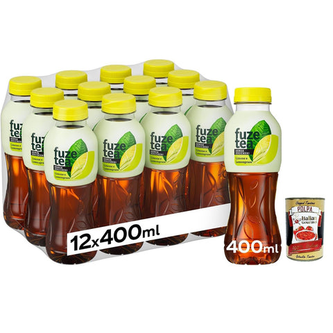 Fuze tea Alkoholfreies Erfrischungsteegetränk mit Zitrone und Zitronengras 12x400ml Original italienisch