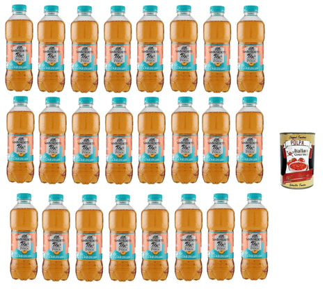 Italian Gourmet Eistee San Benedetto Thè Deteinato Pesca 24x 500ml, entkoffeiniert Eistee The' Pfirsch PET Einweg, ice tea erfrischend, Ohne Konservierungsstoffe und künstliche Farbstoffe + Italian Gourmet polpa 400g 8032804040014