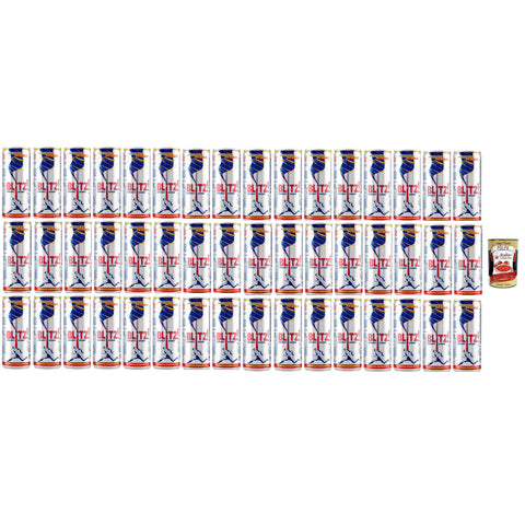 Blitz! Energy Drink Bevanda Energetica Italienisches Energietränk Erwecken Sie Ihre Energie kraftvoll und erfrischend anregendes Getränk 48x250 ml italienisch