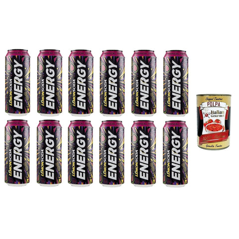 Lemonsoda Energy Tropical Trip alkoholfreies Getränk Sportgetränke 12x50 cl italienisch Original Pastasauce + kostenlos polpa 400 g