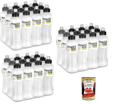 Italian Gourmet Energy Drinks Powerade Active Water Zitrone-Limette - kalorienfreies, zuckerfreies Erfrischungsgetränk mit Vitamin B3 und B6 - Sportgetränk mit Mikronährstoffen Flaschen (36 x 500 ml) + Italian Gourmet polpa 400g 8032804040014
