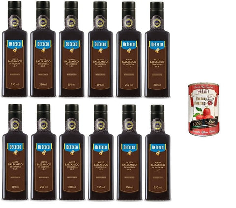 Italian Gourmet Essig 12x De Cecco Balsamico-Essig aus Modena I.G.P. 250ml + Italian Gourmet polpa 400g 8001250115201