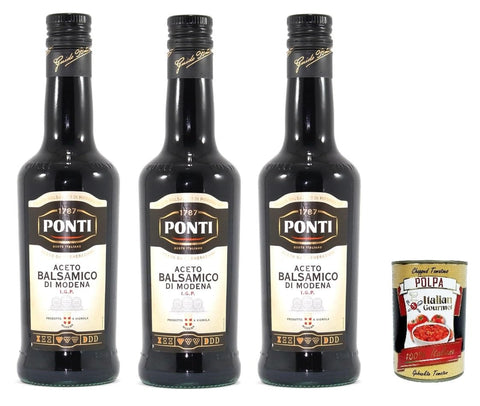 Ponti Aceto Balsamico di Modena IGP, 500 ml, 3er Pack, Italienischer Balsamessig italienisch Original