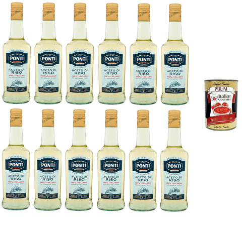Italian Gourmet Essig Ponti Aceto di Riso 100% Italiano Reisessig 100% italienisch 12x500ml+ Italian Gourmet polpa 400g 8032804040014