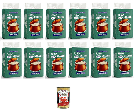 Italian Gourmet Fertiggerichte 12x ElleBi' Riso Ribe Ribe-Reis 1kg + Italian Gourmet polpa 400g 8008105600028
