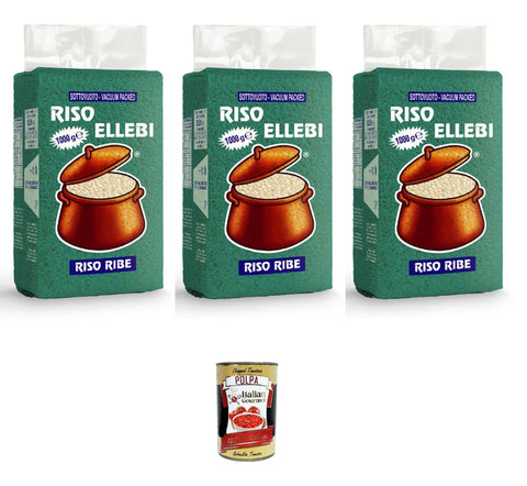 Italian Gourmet Fertiggerichte 3x ElleBi' Riso Ribe Ribe-Reis 1kg + Italian Gourmet polpa 400g 8008105600028