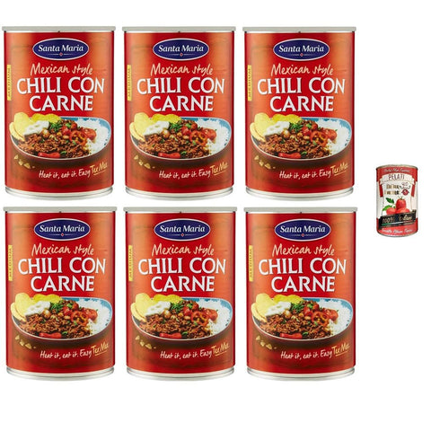 Santa Maria Chili con Carne, leicht scharfes Gericht der Tex Mex Küche, zum Füllen von Tacos oder zum Servieren mit Tortillachips, 410 g italienisch Original