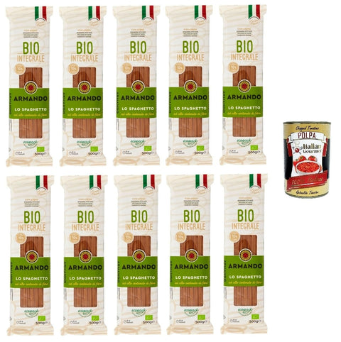 Italian Gourmet Fertiggerichte Armando Lo Spaghetto Integrale Vollkorn, reich an Ballaststoffen 10x 500gr + Italian Gourmet polpa 400g 8005709206052