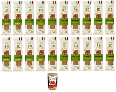 Italian Gourmet Fertiggerichte Armando Lo Spaghetto Integrale Vollkorn, reich an Ballaststoffen 20x 500gr + Italian Gourmet polpa 400g 8005709206052