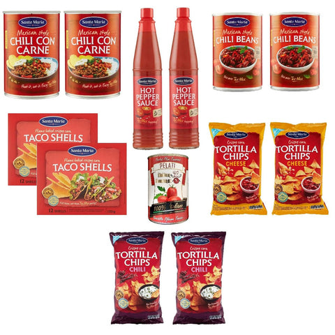 Testpaket SantaMaria Mexico mexikanische Bohnen mit Chili, Würzige Chili Pfeffer Sauce 2x Original italienisch