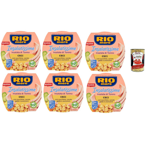 Rio Mare Insalatissime di tonno Gusto Ceci ready to eat Tuna salad Thunfischsalat mit Kichererbsen Zucchini und Karotten Fertiggerichte 6x160 g italienisch