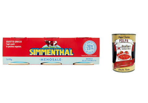 Simmenthal Menosale Leckeres Mageres Fleisch in Gemüsegelee und Honig mit 26% Salz (3 x 90 g) Dosenfleisch Fertiggericht aus Rindfleisch italienisch Original