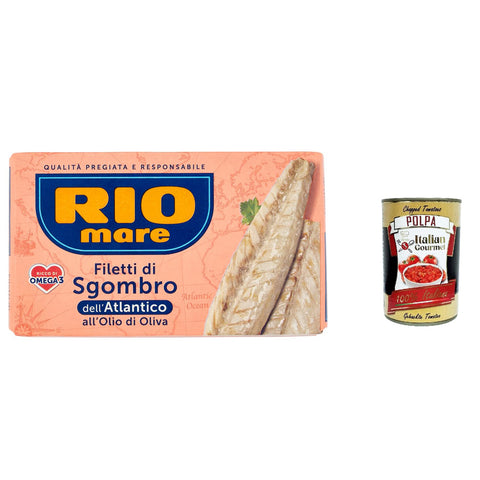 Rio mare Filetti di Sgombro dell'Atlantico all'Olio di Oliva Atlantische Makrelefilets mit Olivenöl 125 g 3x italienisch Original + kostenlos polpa 400 g