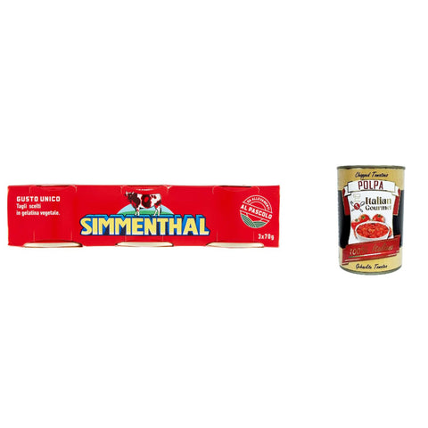 Simmenthal carne in scatola, Rindfleisch in Aspik 3x 70 g 100% Italienisch Fleisch Aspikfleisch Original