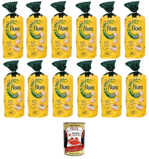 Italian Gourmet Flips Flora Gallette di Riso Classiche Classic Reiskuchen 12x130gr + Italian gourmet polpa 400g 8032804040014