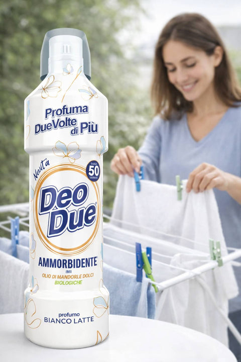 Italian Gourmet Flüssiger Weichspüler 3x Deo Due – Ammorbidente essenza di Bianco Latte, 1 Liter Weichspüler