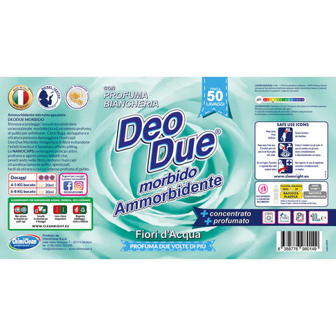 Deo Due Ammorbidente Fiori d’Acqua Weichspüler 1 Liter 3x italienisch Original