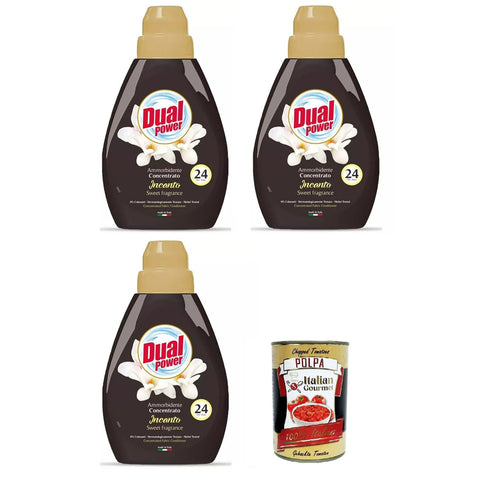 Dual Power Incanto Sweet Fragrance Konzentrierter Weichspüler, 3x 600 ml Flüssiger Weichspüler italienisch Original