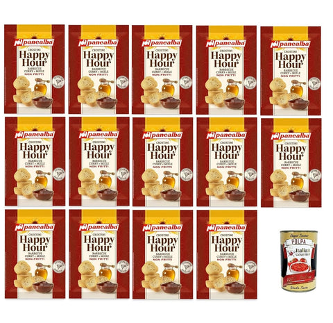 Panealba Happy Hour Crostini al Barbecue, Curry e Miele 50 gr, Barbecue, Curry und Honig Crostini 50 gr italienisch Original