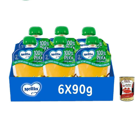Mellin Pouch Pera Birnenpüree 6x90 g 90 g italienisch Original Pastasauce + gratis polpa 400 g