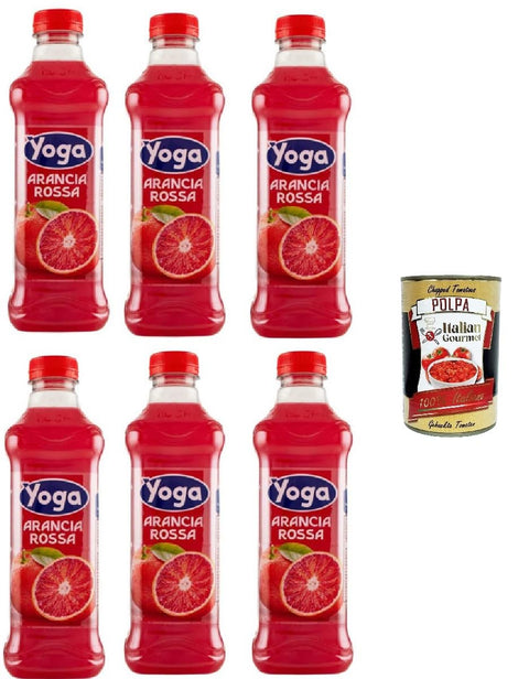 Italian Gourmet Fruchtaufstrich Yoga PET flasche Fruchtsaft fruit juice Arancia rossa Rote orange saft 6x 1000ml + Italian Gourmet polpa 400g 8032804040014