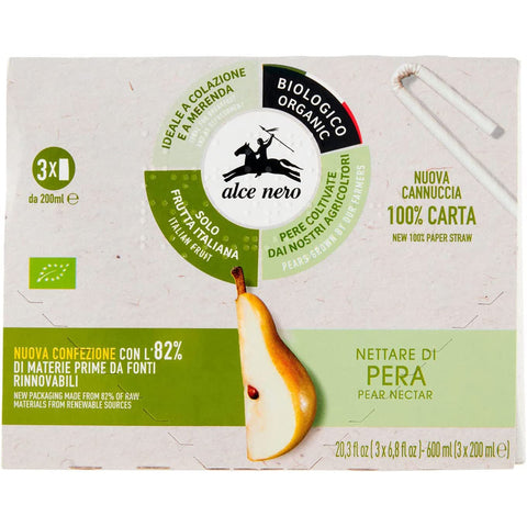 Alce Nero Nettare Biologico di Pera Biologische Birnennektar 3 Brik von 3x200ml Original italienisch Getränk